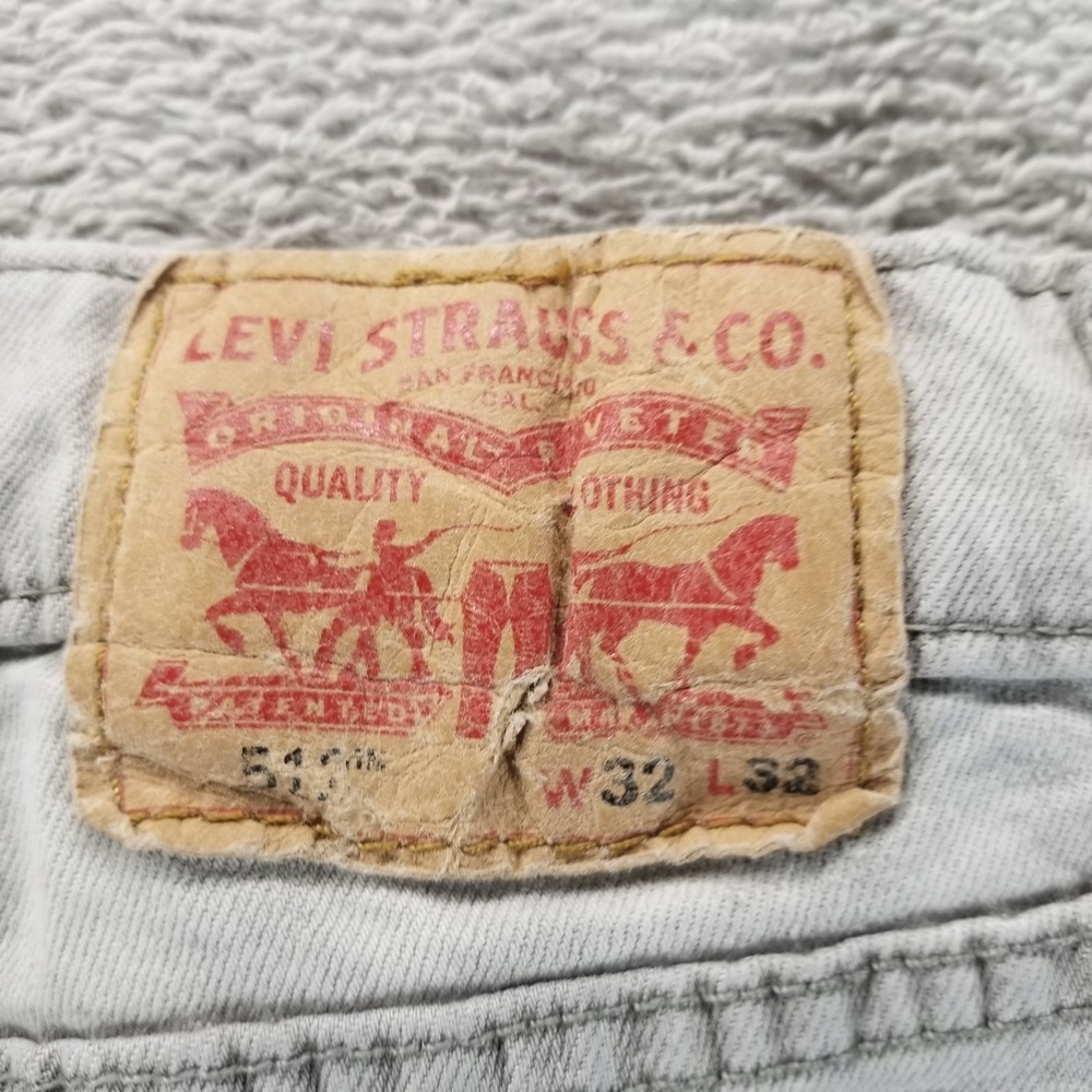 Levis 511 Jeans Mens 32x32 Gray Slim Straight Mid‎ Rise Light Wash Stretch Denim - Picture 3 of 10